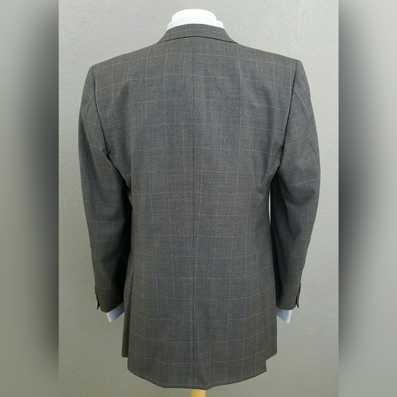 42L/44L Burberry Windowpane Wool Sport Coat Blazer - Picture 6 of 8